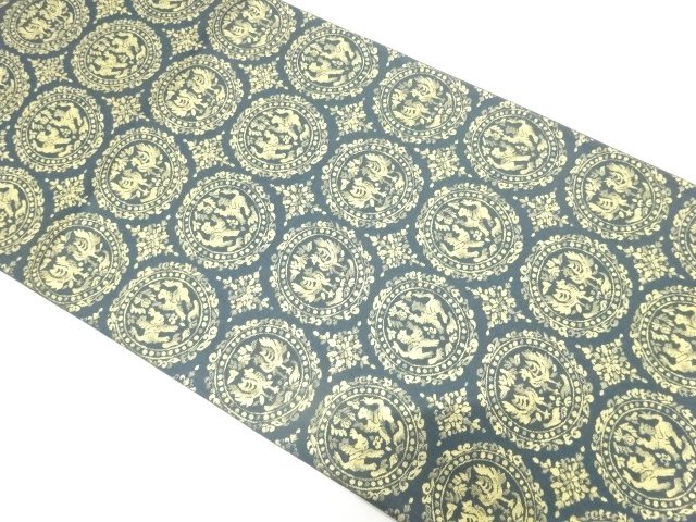 JAPANESE KIMONO / ANTIQUE FUKURO OBI WOVEN OF SHOSOIN PATTERN (MAY BE 